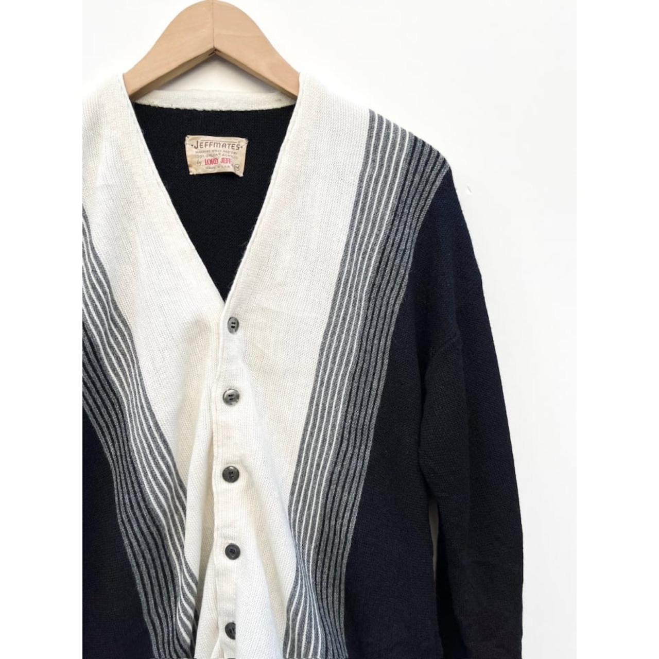 70s LORD JEFF ACRYLIC CARDIGAN MADE IN USA Size M