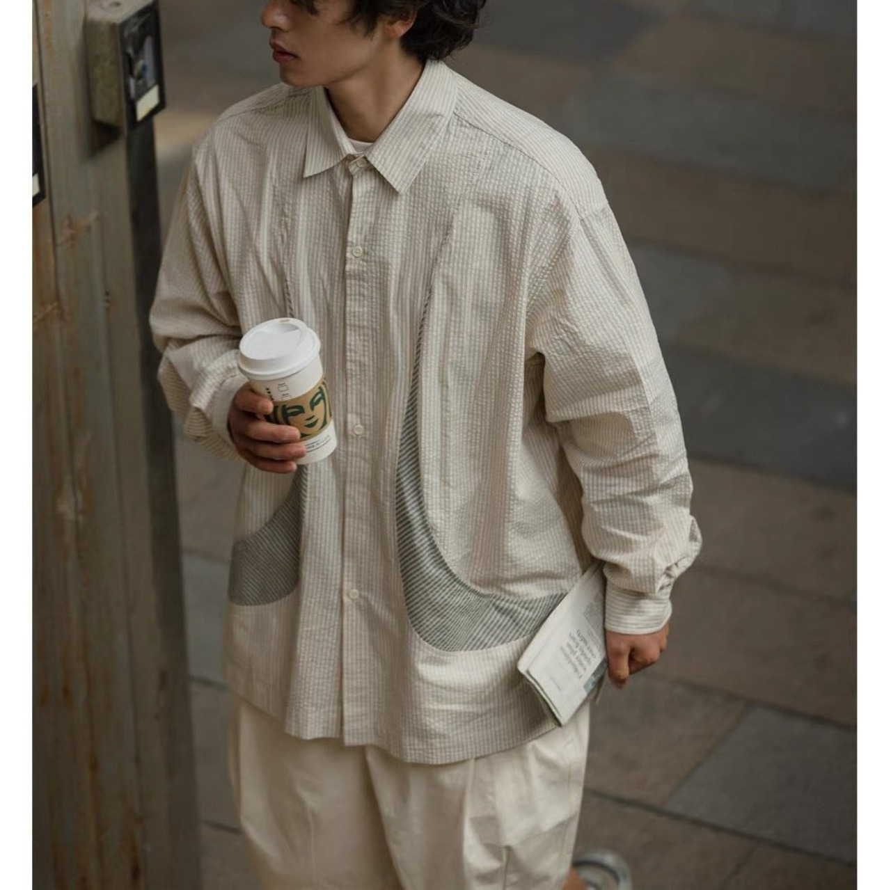 Striped big pocket shirt 1512 - 16