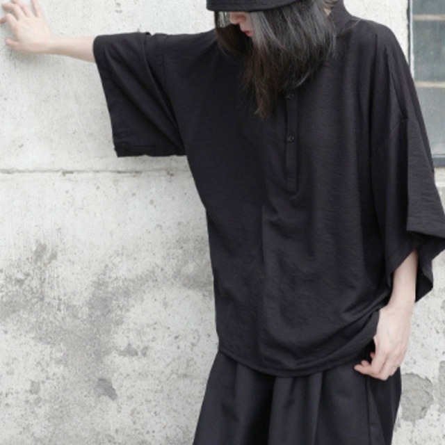 Stand up collar large cuff shirt【2color】 C0315