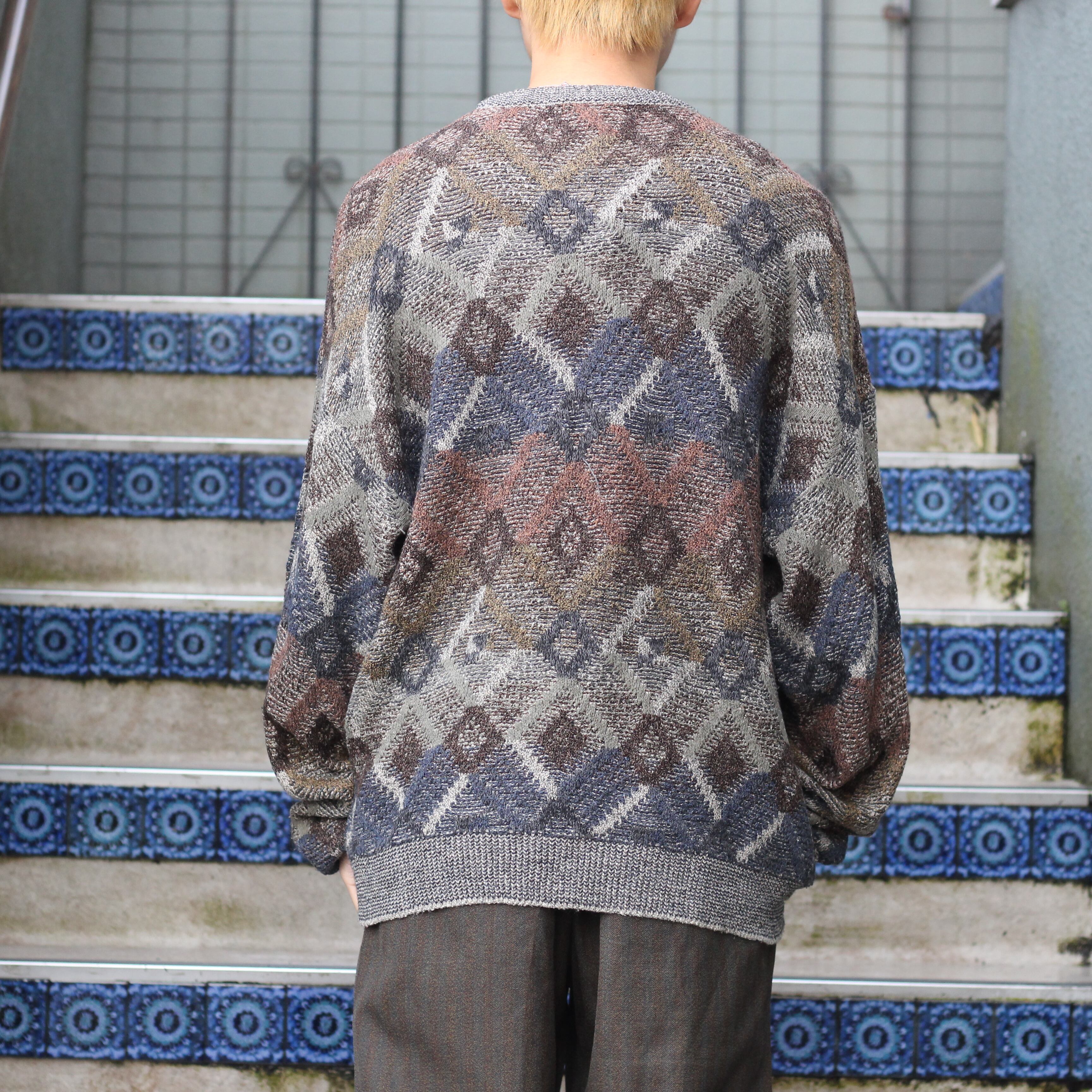 USA VINTAGE PATTERNED DESIGN OVER KNIT/アメリカ古着柄デザイン