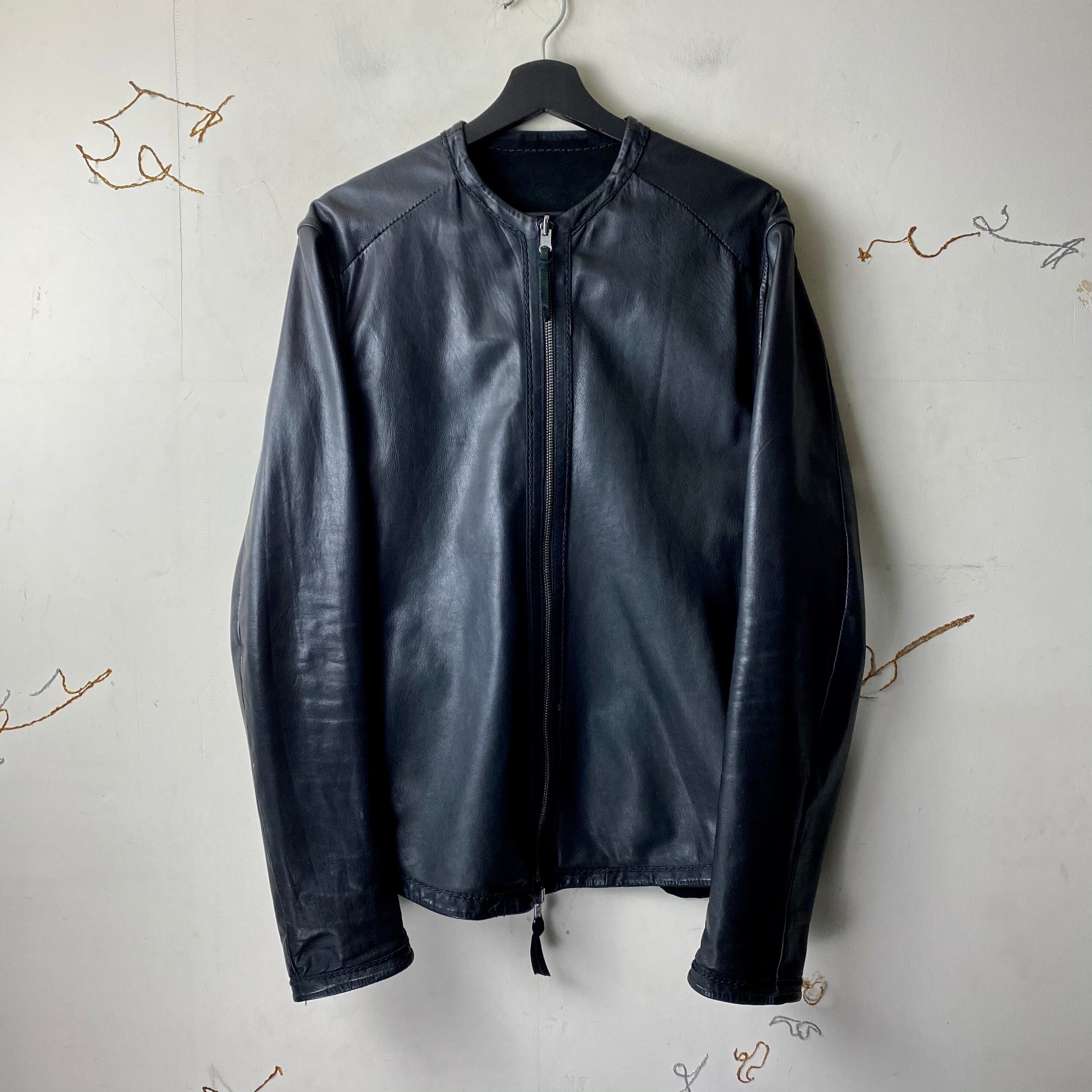 EMPORIO ARMANI black leather×suede riders jacket | NOIR ONLINE EMPORIO ARMANI black leather×suede riders jacket | NOIR ONLINE