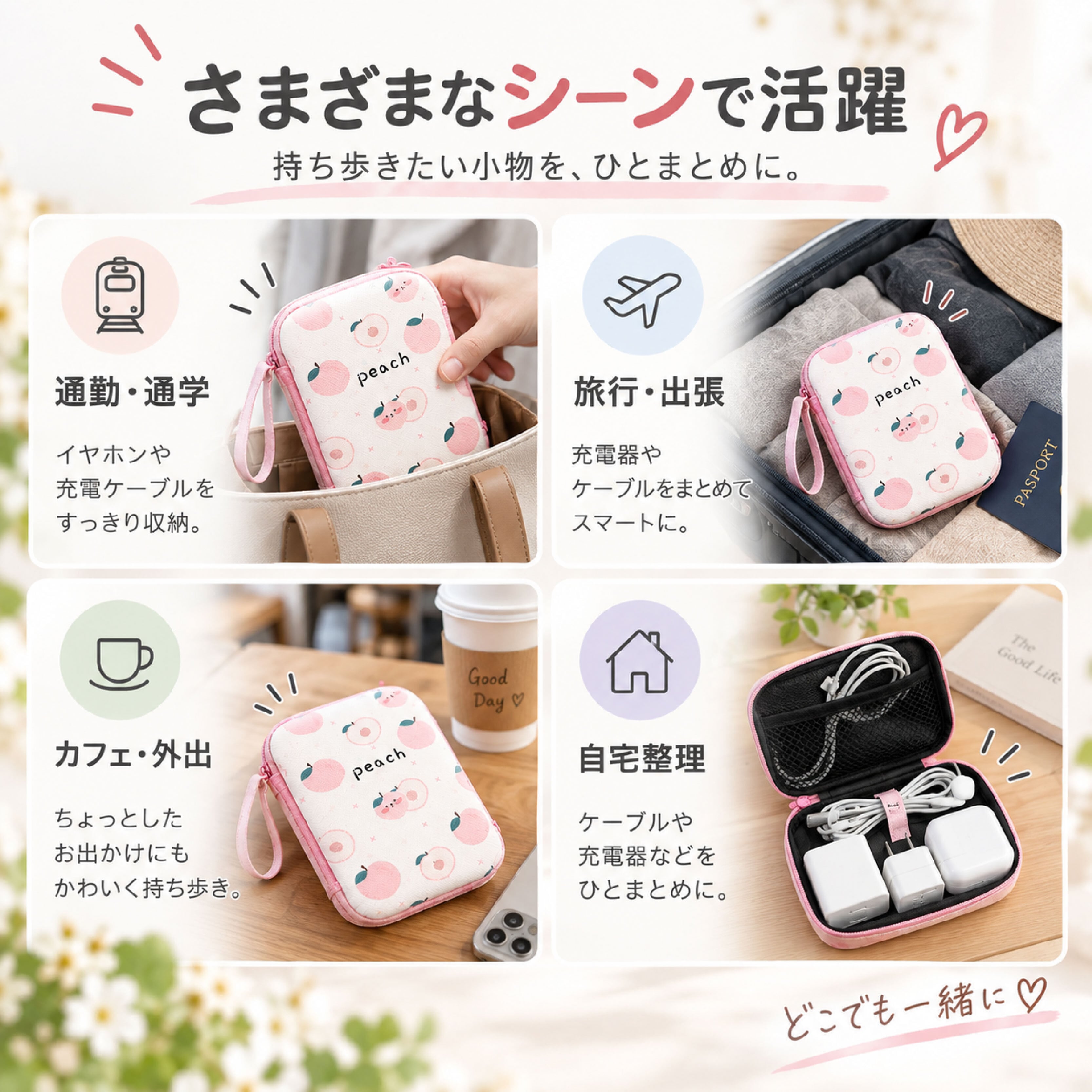 HY 1127 .ガジェットポーチ 収納ケース 2個セット ケーブル収納