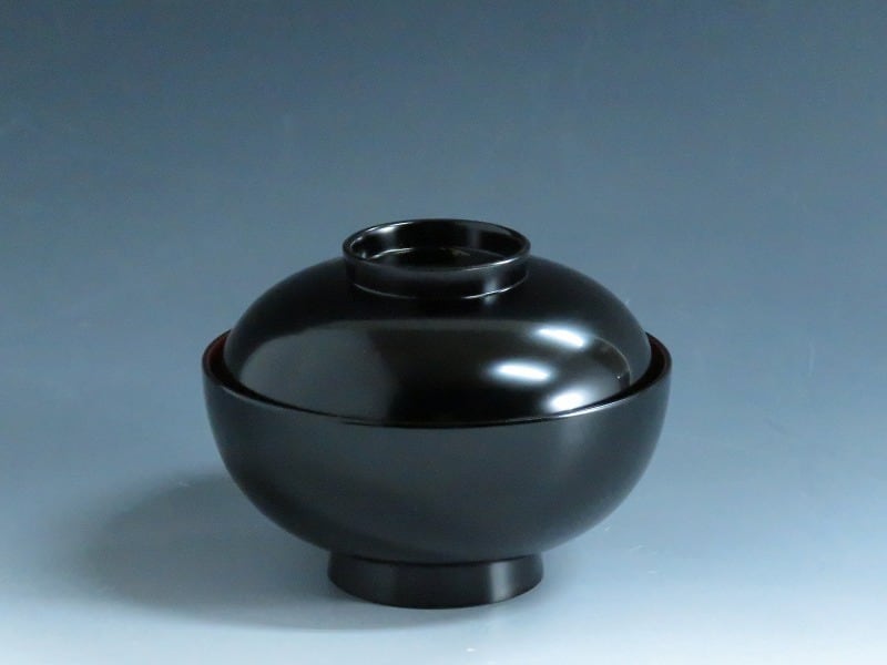 デッドストック未使用品 黒塗 ミル貝蒔絵 海松会蒔絵 吸物椀 5客セット