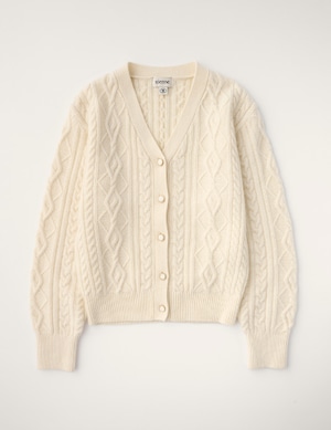 [sienne] Noir Cable Wool Cardigan_Cream 正規品 韓国ブランド 韓国通販 韓国代行 韓国ファッションブランド シエンヌ