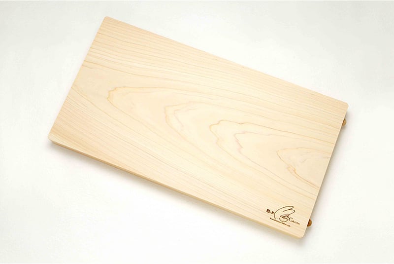 四万十桧 まな板 一枚板 木ピン付 Lサイズ　＃37630