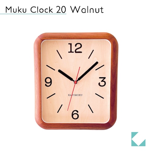 KATOMOKU muku clock 19 ウォールナット km-133WA 掛け時計