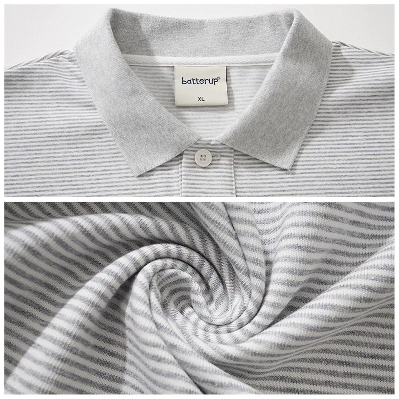 Stripe open collar polo shirt 1421 - 17