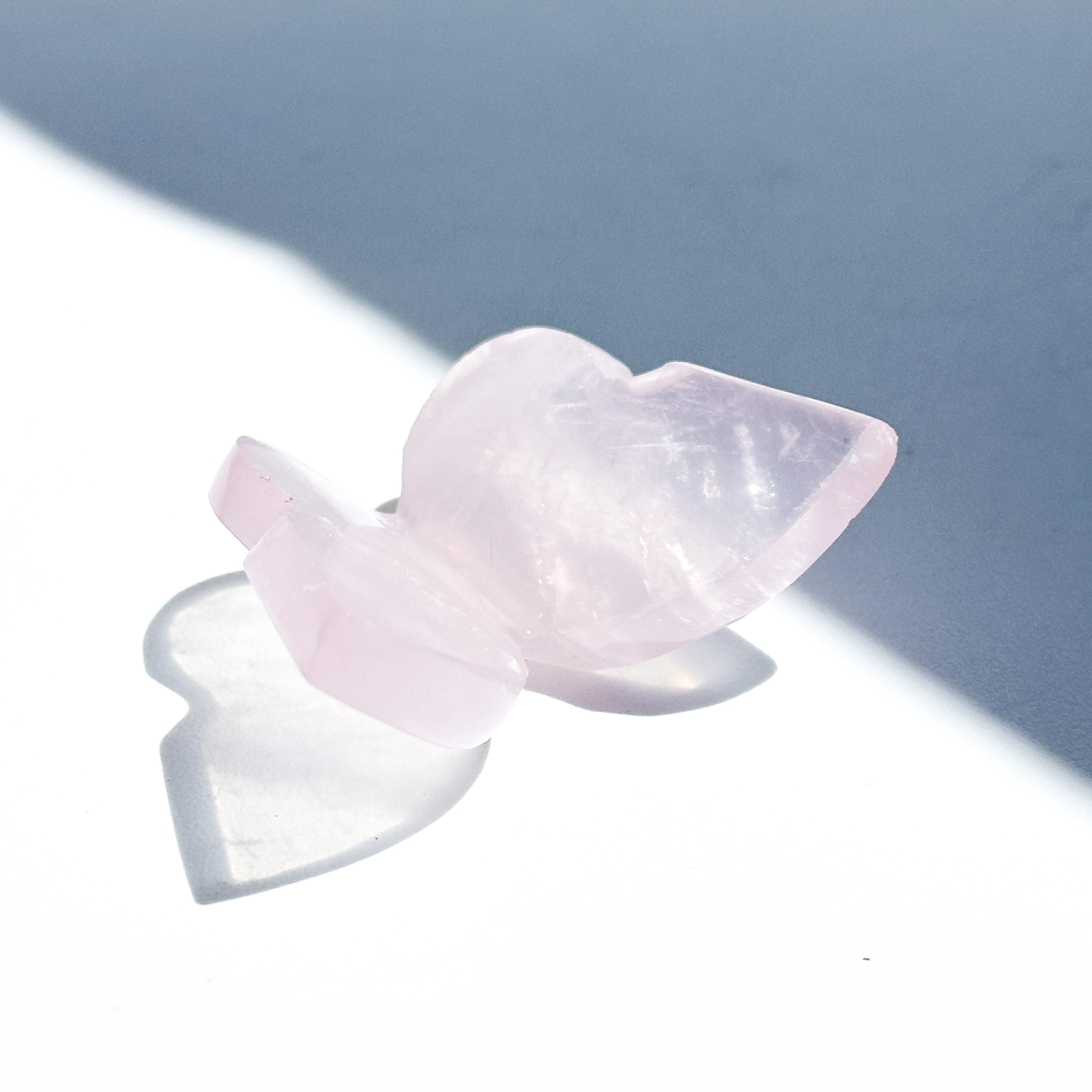 ローズクォーツ 3D蝶 12◇ Rose Quartz Butterfly ◇天然石・鉱物