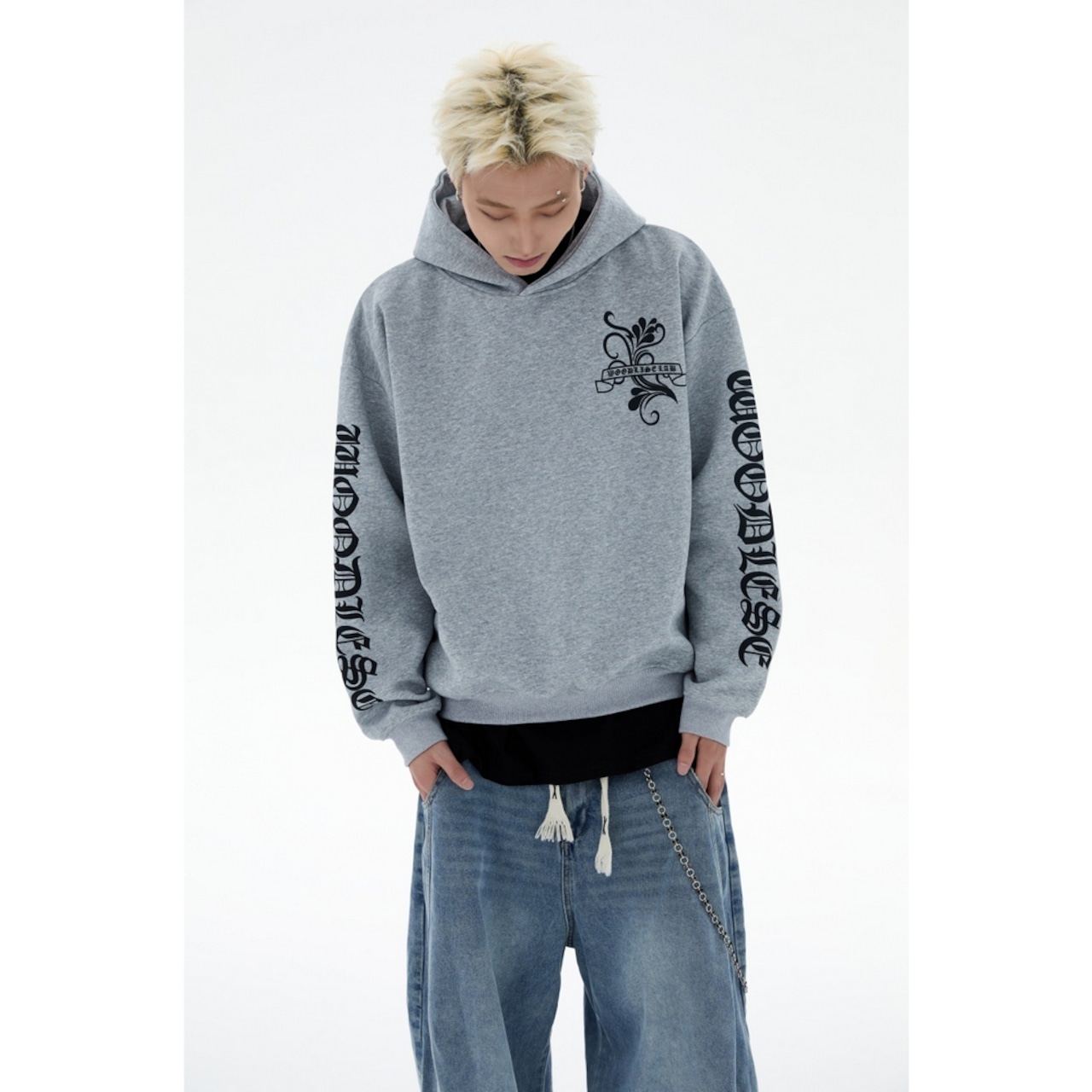 ストリート ゴシック文字 パーカー T1880