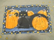 USA製 ハロウィン柄 カボチャ 黒猫 プリントスウェット アメリカ古着 
