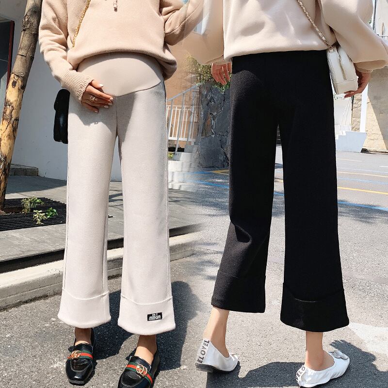 【新作】【送料無料】 マタニティウェア2020秋と冬の新しいウールウールストレートレッグパンツスタイル妊婦のベリーリフトファッションワイドレッグパンツ-アリババ オータム 秋物 ウィンター 冬物 expec224524735690