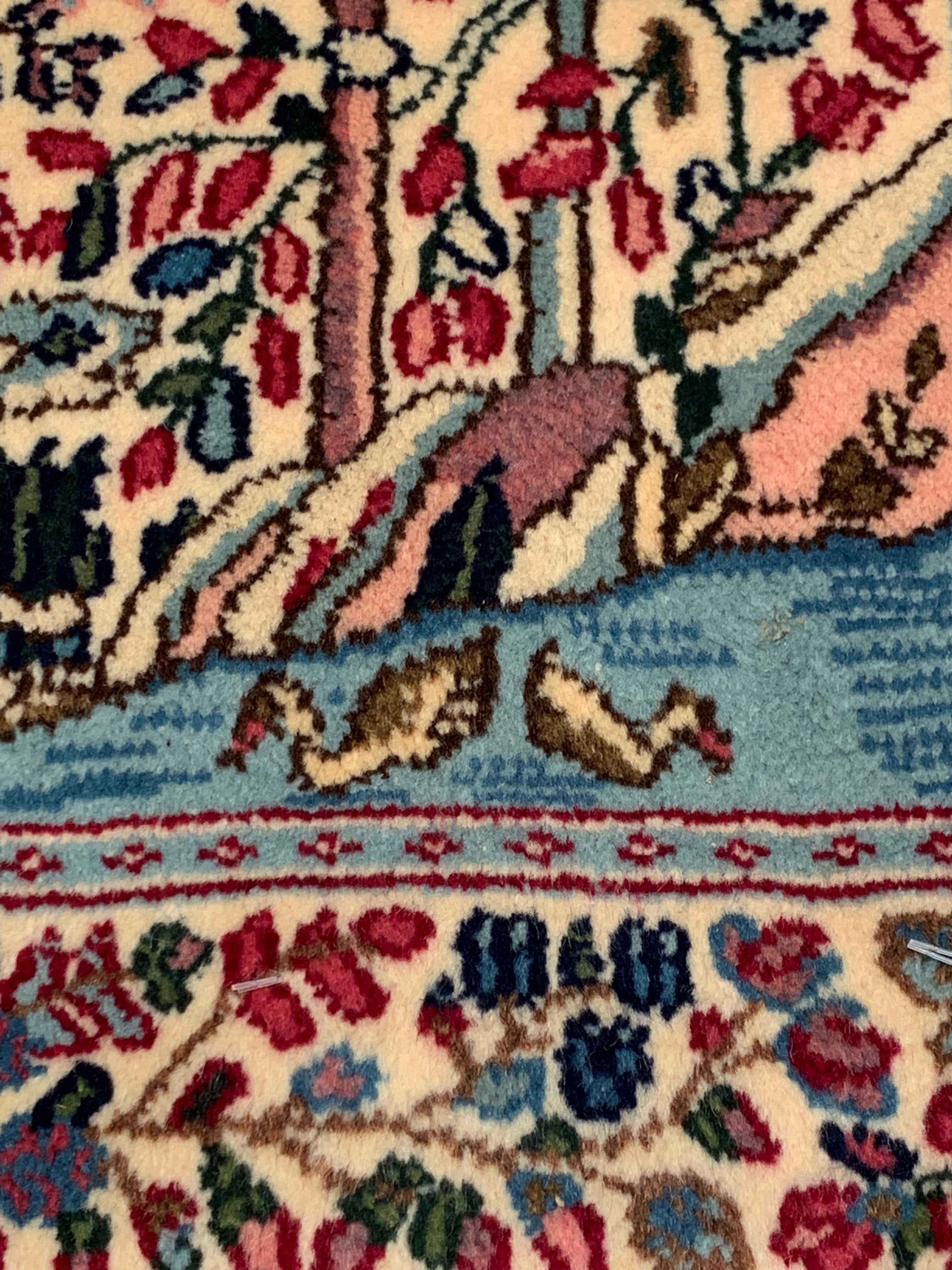 【ペルシャ絨毯】ケルマン産 お玄関マットサイズ 約95×60(cm) PB610719