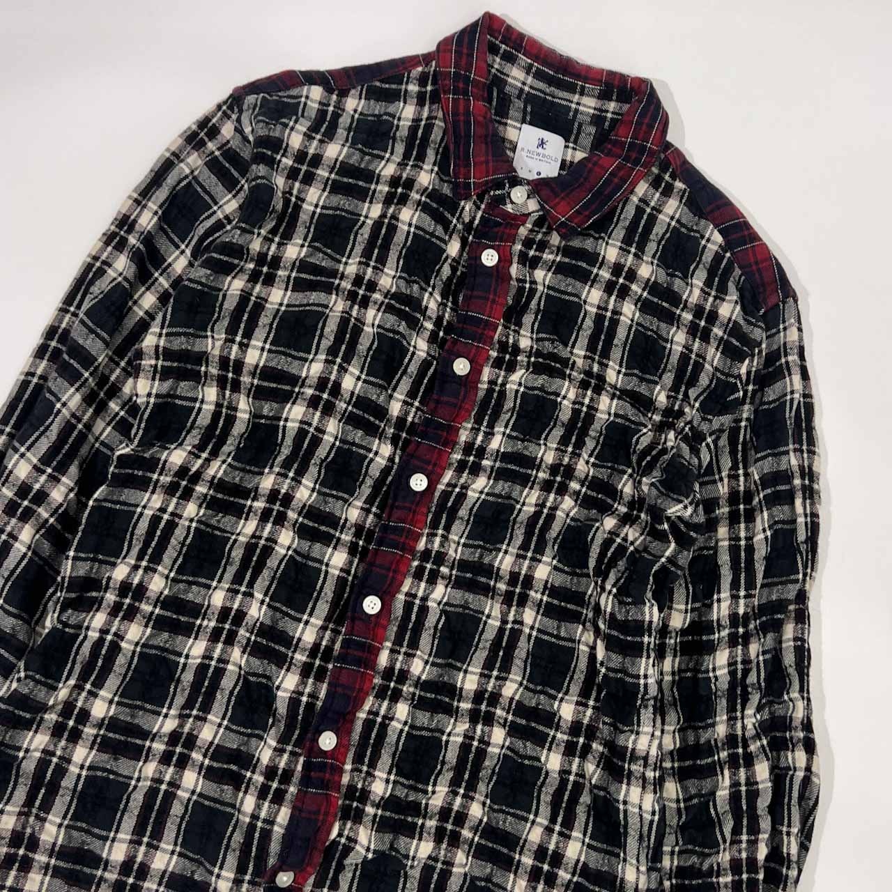 R.NEW BOLD アールニューボールド しわ加工 チェック 長袖 ネルシャツ L/マルチ メンズ