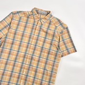 Mademoiselle NON NON マドモアゼルノンノン チェック 半袖 シャツ /オレンジ イエロー系 レディース パパス