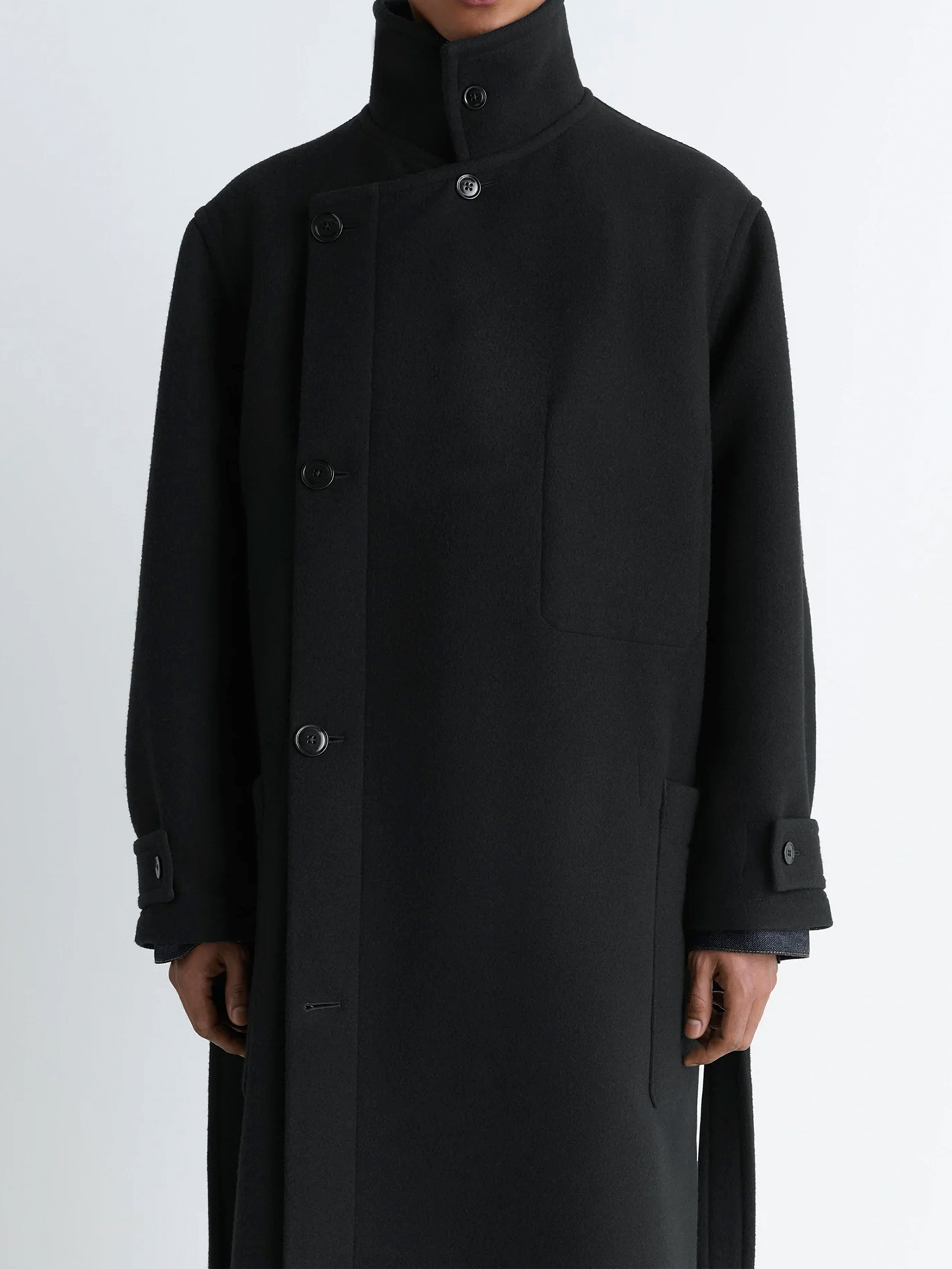 LEMAIRE WRAP COAT BLACK CO1037 LF1116 | BEST PACKING STORE