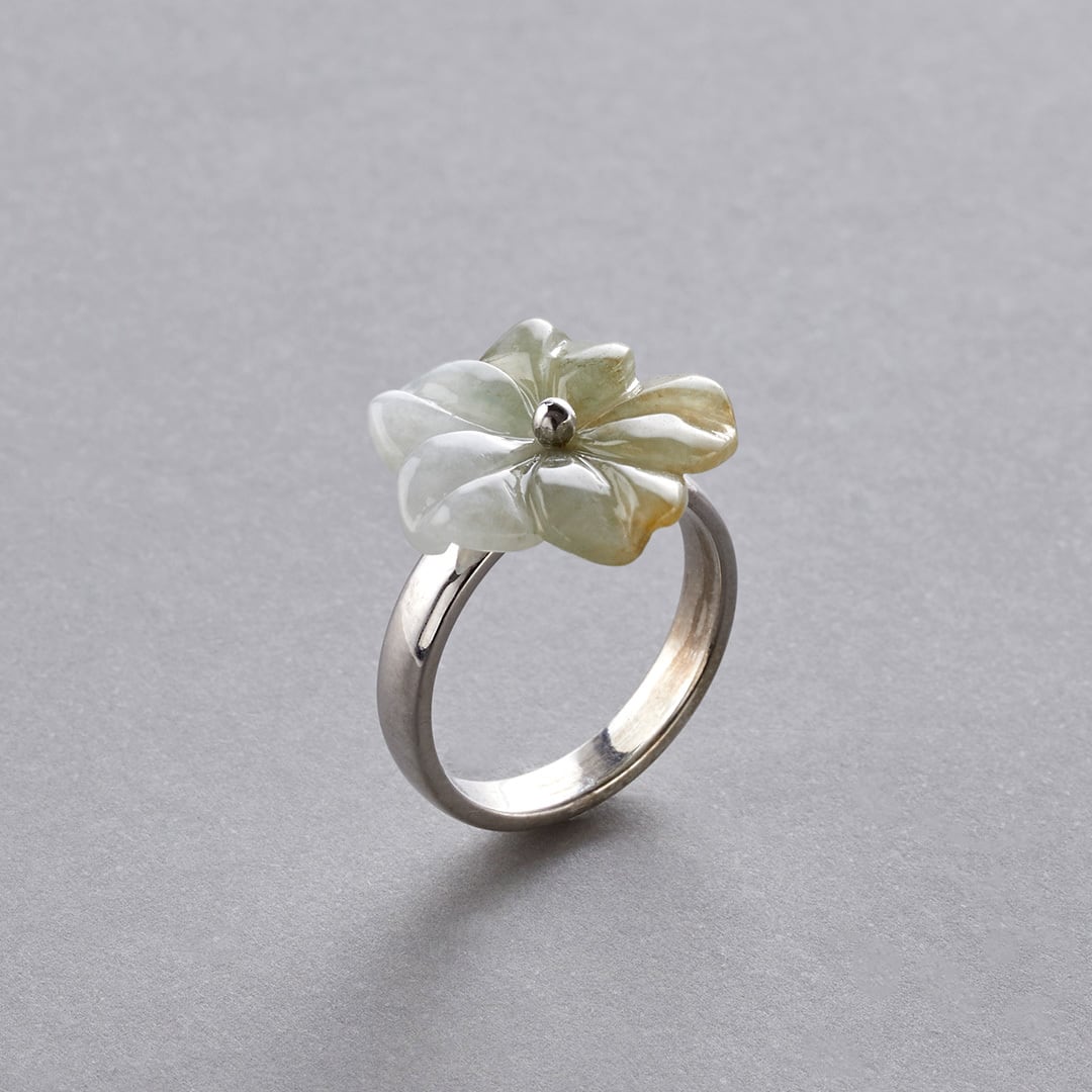 翡翠のお花リング SV flower A貨翡翠 jd_rg1838 | 【MeiNu(メイニュウ 翡翠のお花リング SV flower A貨翡翠 jd_rg1838 | 【MeiNu(メイニュウ