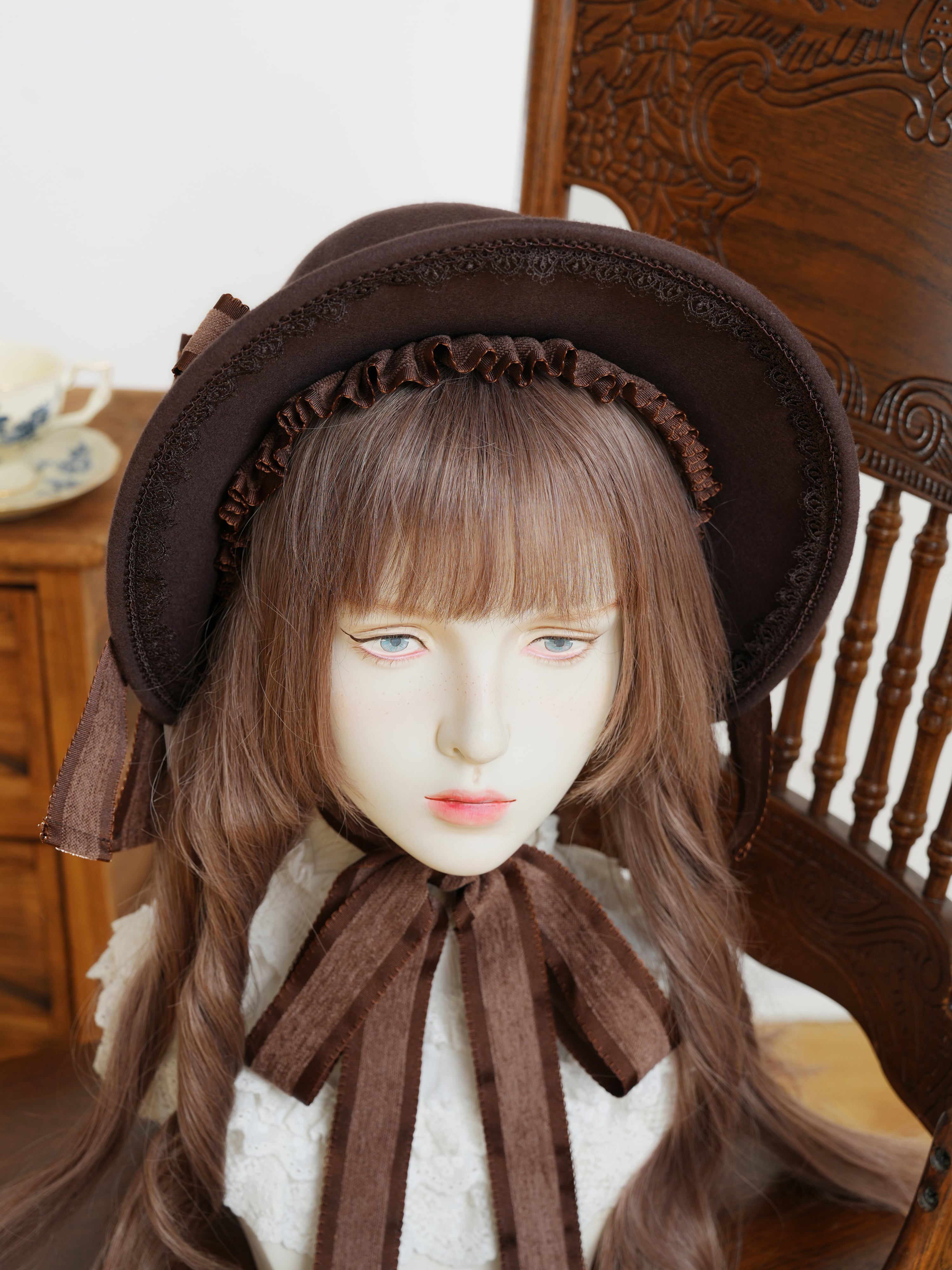 帽子木型ーチップI 中世ボンネット風 58cm 真珠の貴婦人 -opera- ボンネットハット | HoshibakoWorks