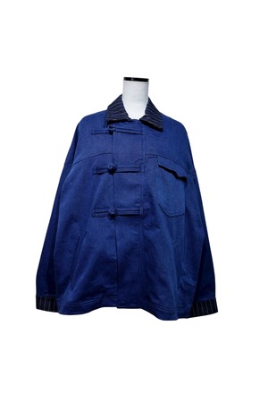 【Nora Lily】Sweat Denim China Blouson-/Indigo