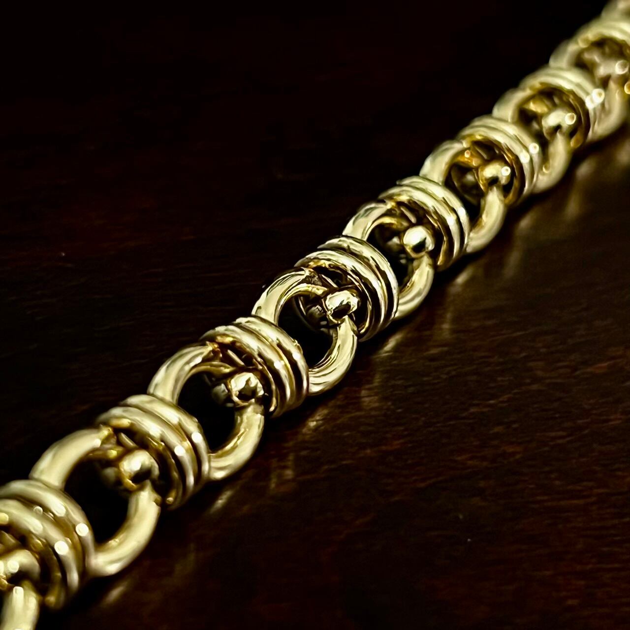 VINTAGE TIFFANY & CO. 18K Gold Double Link Bracelet | ヴィンテージ
