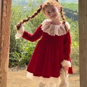 冬ベルベットレースカラードレス