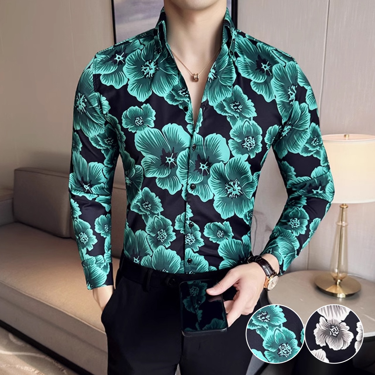 ファッショントレンドを意識したスリムフィットシャツ　SH007