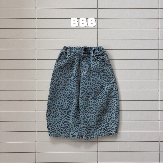 【取寄】bella bambina｜leopard denim pants (blue denim)｜レオパードデニムパンツ（ブルーデニム）｜XXS-XL｜kids｜26 autumn