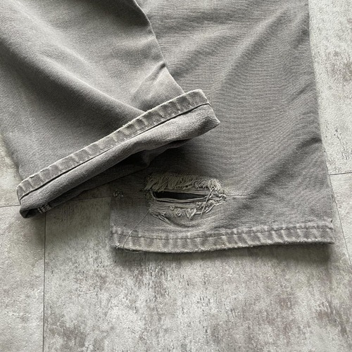 00s USA生地グレー ダブルニー Carhartt B136 31×32 詳細写真17