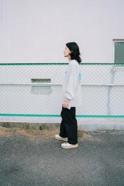 座半寝一　長袖 big silhouette flost gray