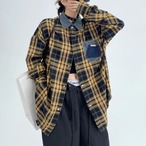 Oversize checked long sleeve shirt (NC318)