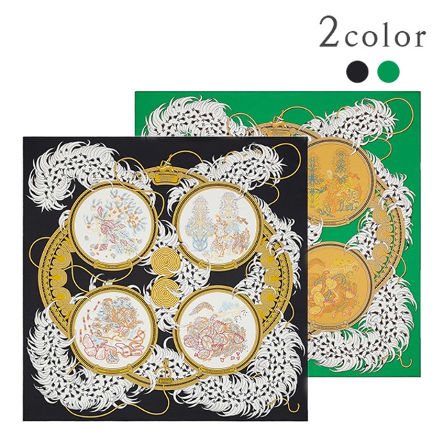 New HERMES エルメス カレ90 スカーフ 刺繍が織りなす伝説 2色 ストール バンダナ 新品