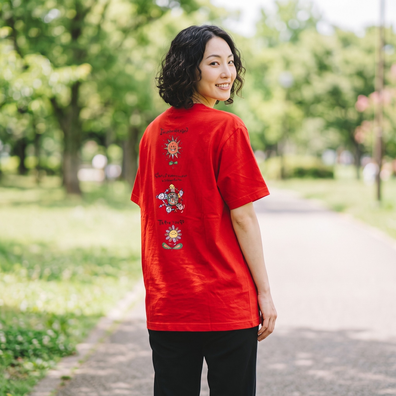 pipi オリジナルTシャツ 【レッド】スリーデザイン Lサイズ