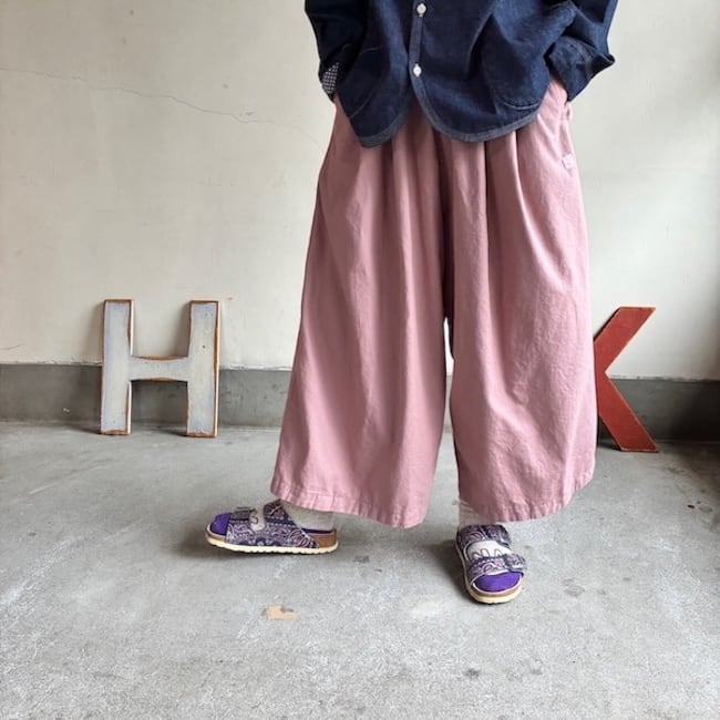 快晴堂 レディース パンツ Wideはかまパンツ Girl's・洗えるコットン