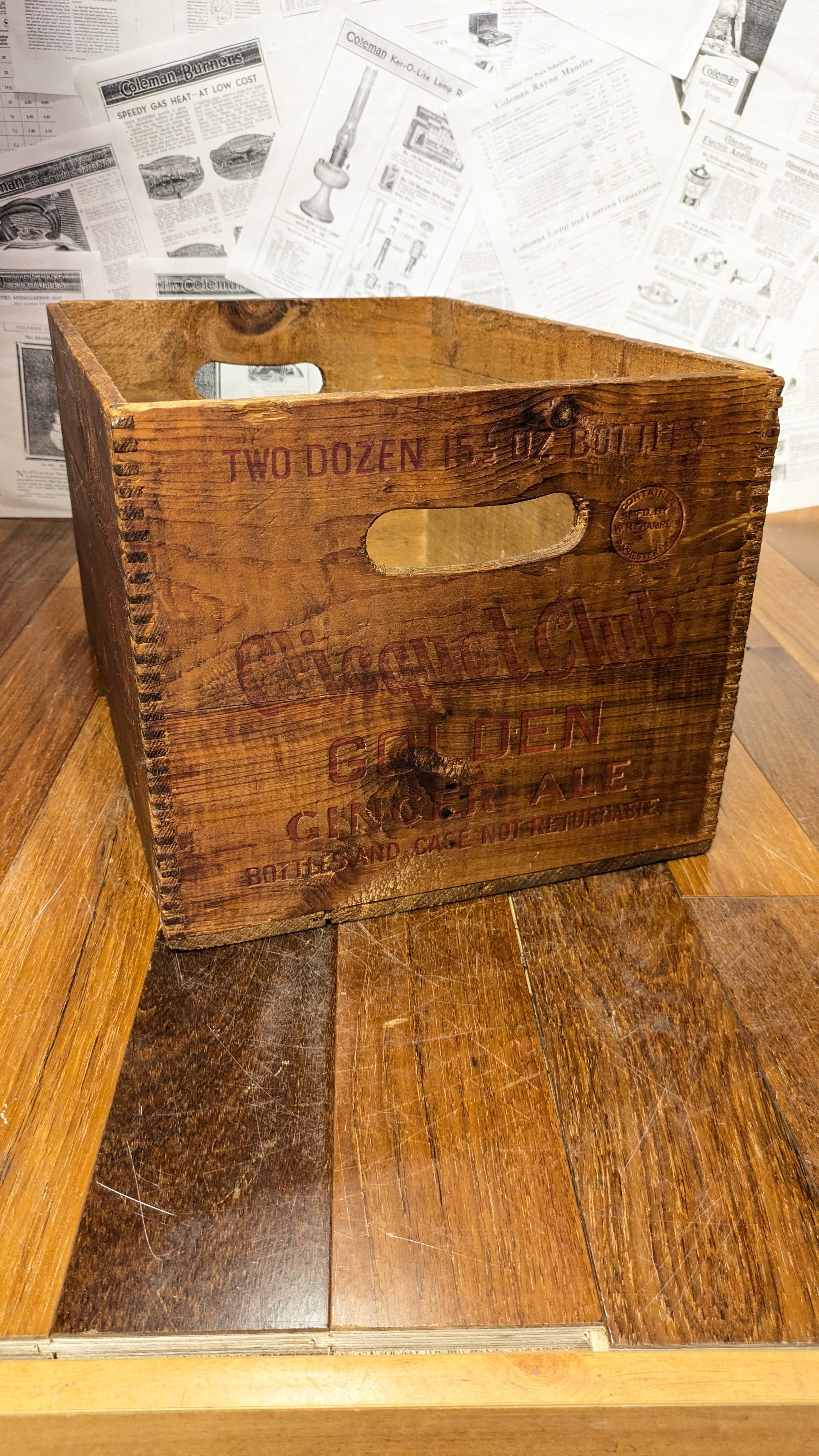 30's Vintage Cliquot Club Crate WoodBox ビンテージ ウッドボックス