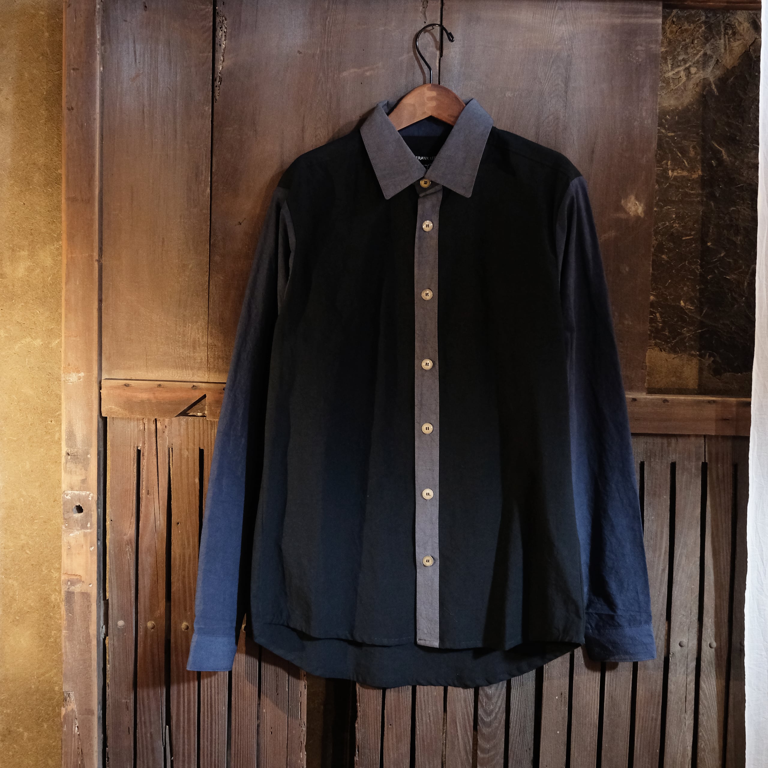 FRANK LEDER フランクリーダー コットン/リネン 配色シャツ 071604B