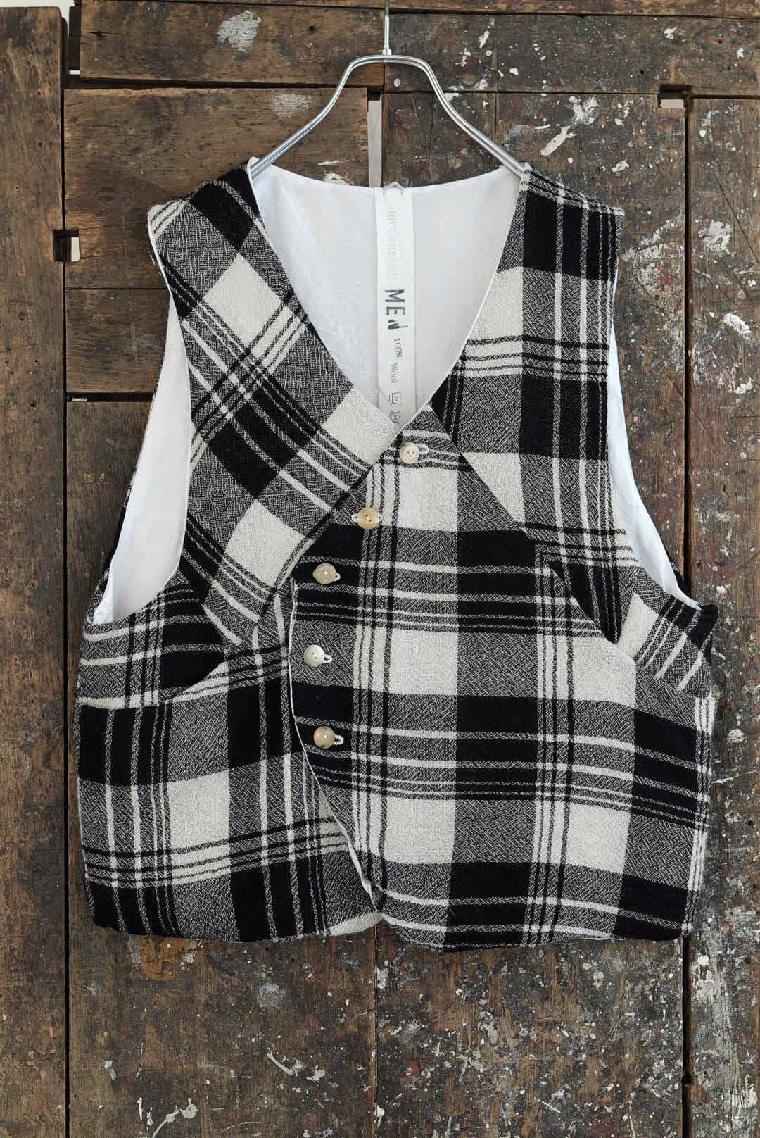 RICORRROBE - VEST W (CHECK WOOL ＋ ONYX)