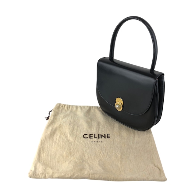 CELINE セリーヌ ハンドバッグ ブラック スターボール レザー トップハンドル vintage ヴィンテージ オールド idde2j