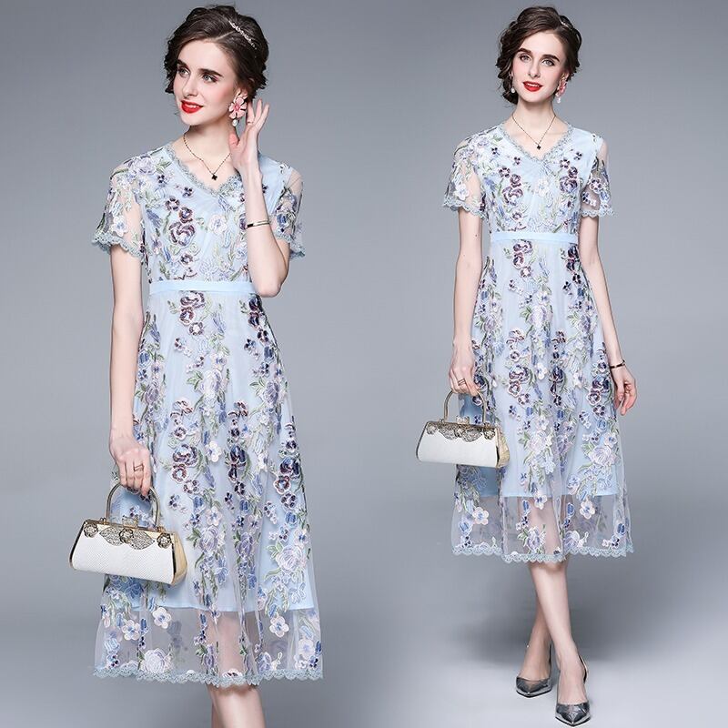 レース襟付き花柄ワンピース | outlet | axes femme online shop