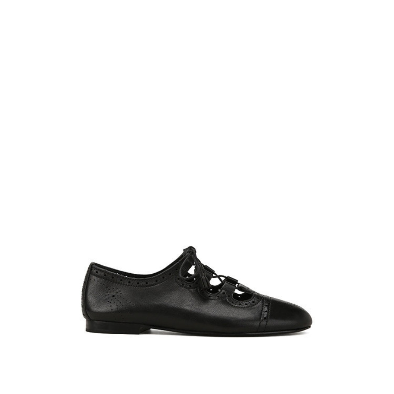 lace-up design flat shoes T4435