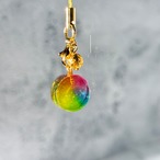 溶けないロマン 虹色にきらめく「手まり飴」のレジンチャーム ー 京の彩りを添えて　和菓子