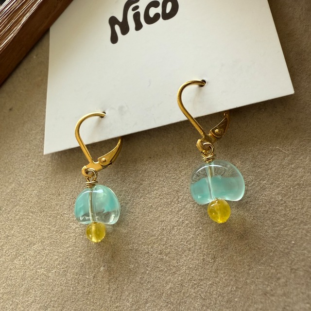 NC26104【ｻｰｼﾞｶﾙｽﾃﾝﾚｽ：ｺﾞｰﾙﾄﾞ】nicoピアス