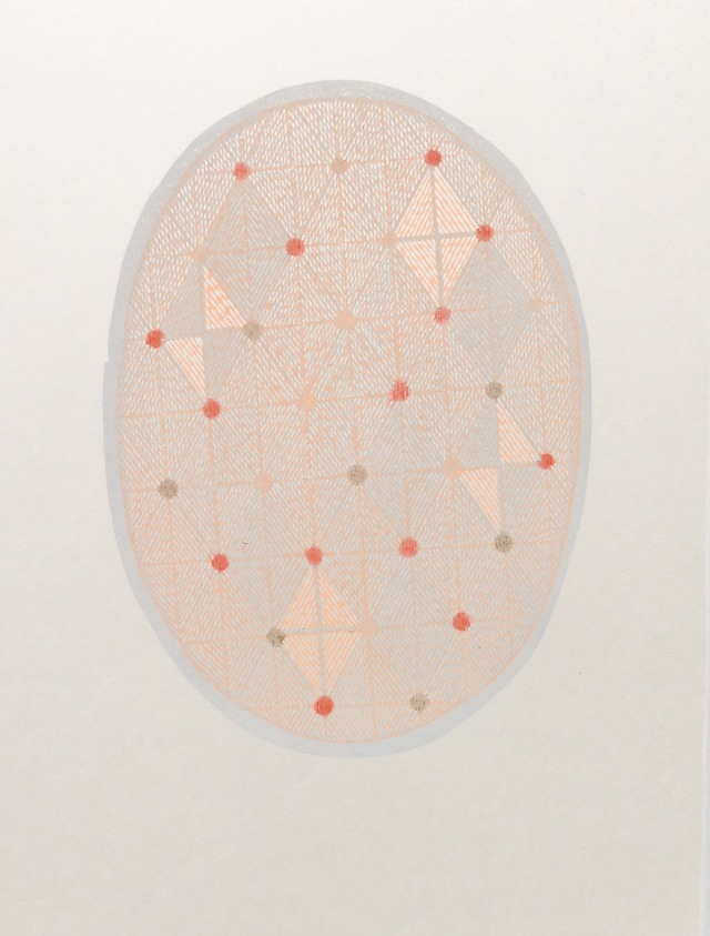 竹﨑勝代「鏡の中」TAKEZAKI Katsuyo 'in a mirror' /woodcut print with frame