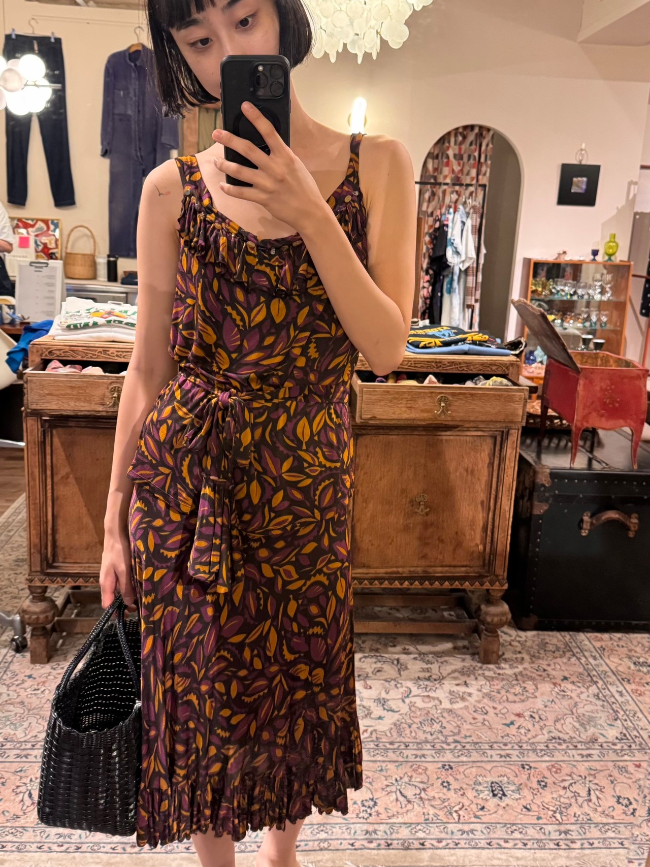 Max Mara ボタニカルリーフプリントスカート