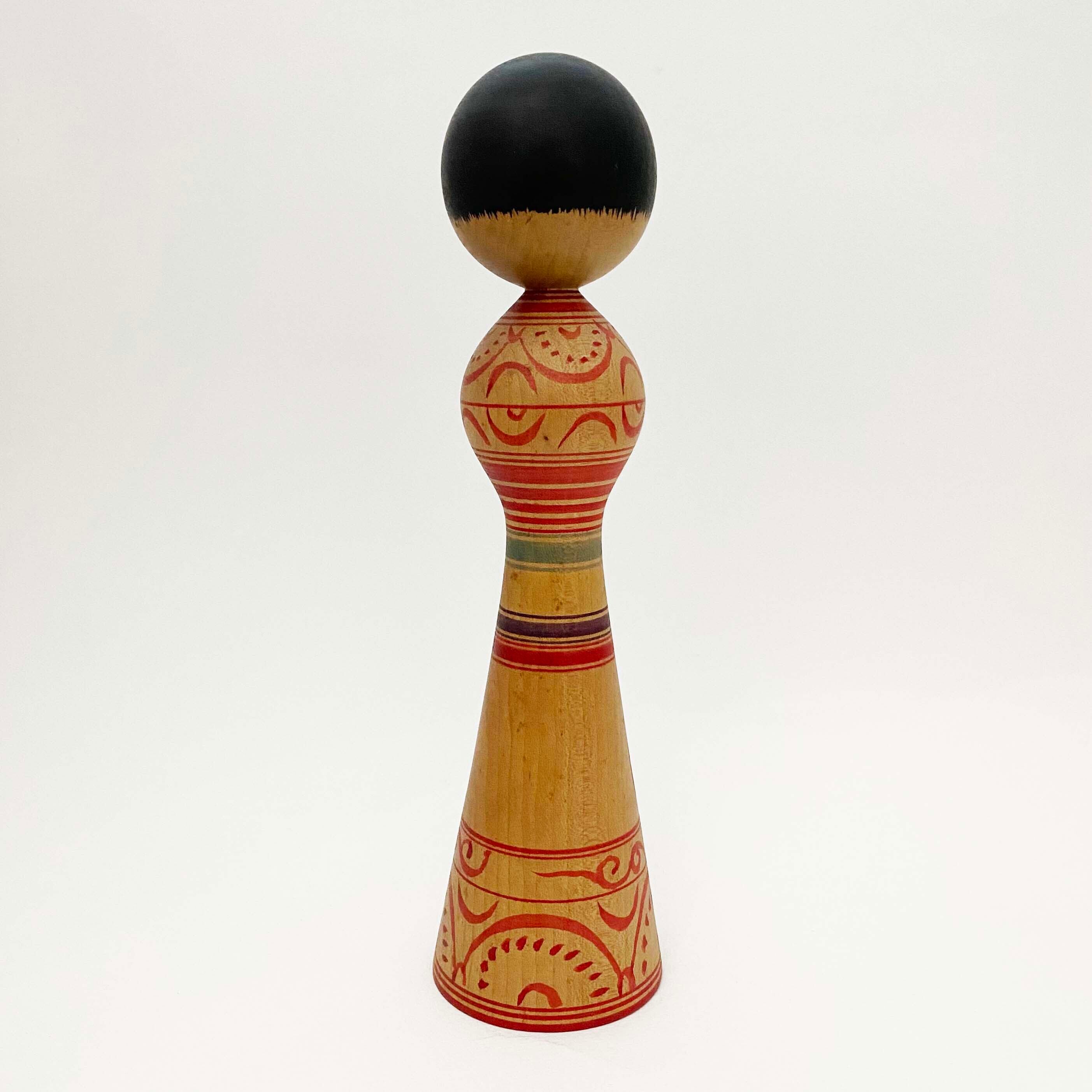 だるま柄こけし(津軽系始祖 / 盛秀太郎工人)25cmB