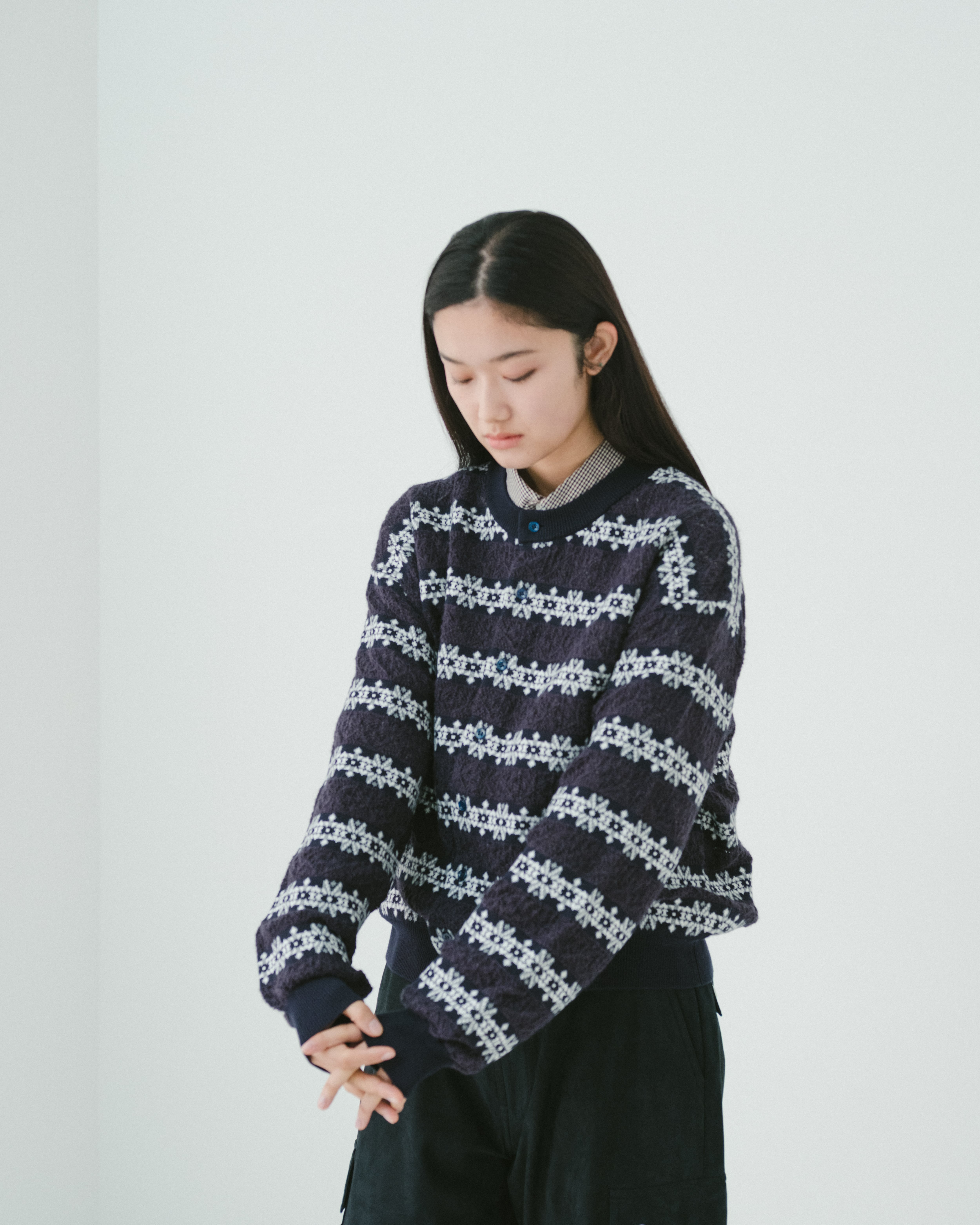 Crew neck cardigan（NAVY） | TTTMSW