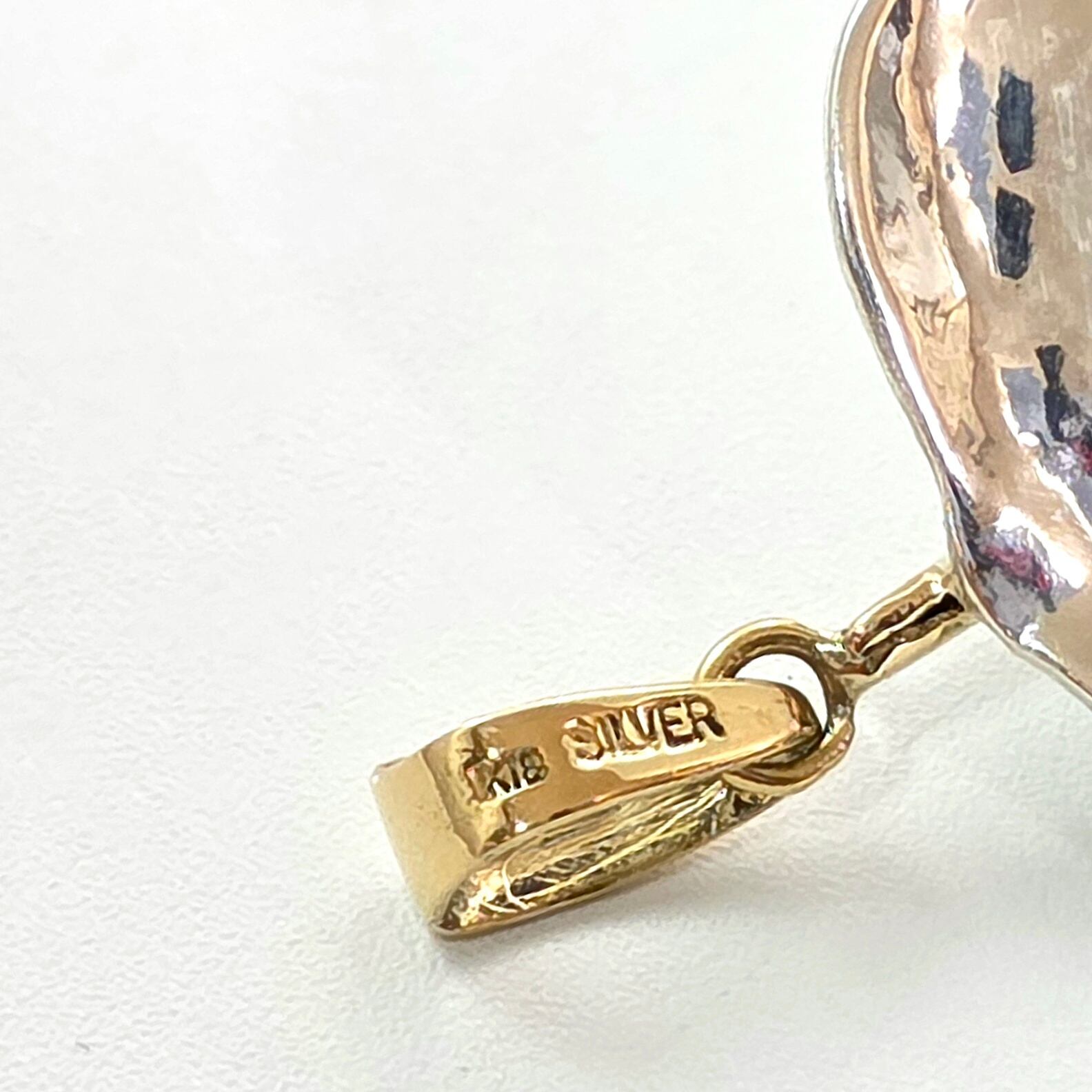K18&SILVER :入コン沢ペンダントトップ:糸魚川翡翠:金具付き BPT0598