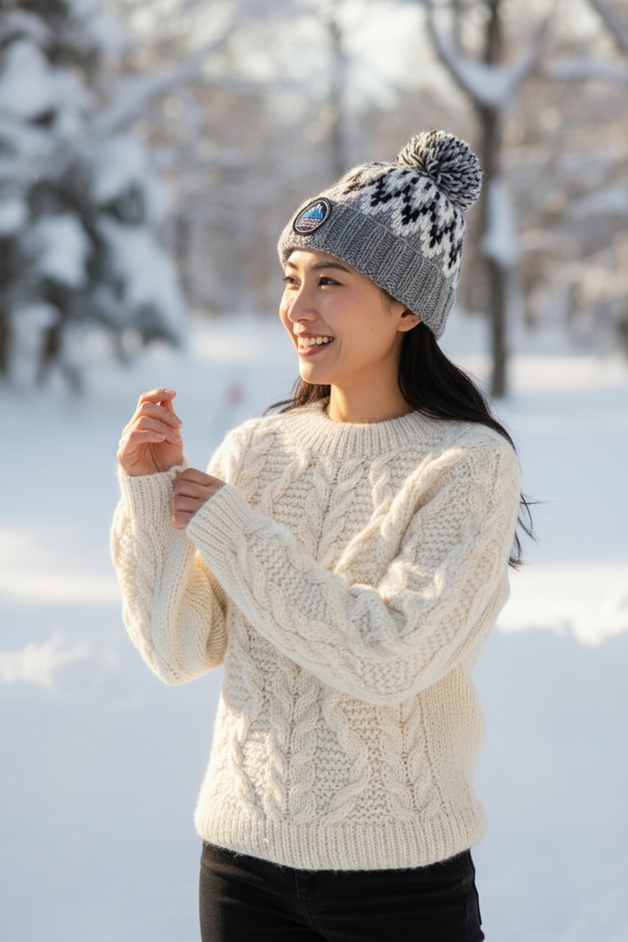 【10%OFF 送料無料！】HIMALAYAN CLIMBER’S HAND-KNIT｜手編みクルーセーター（レディース）