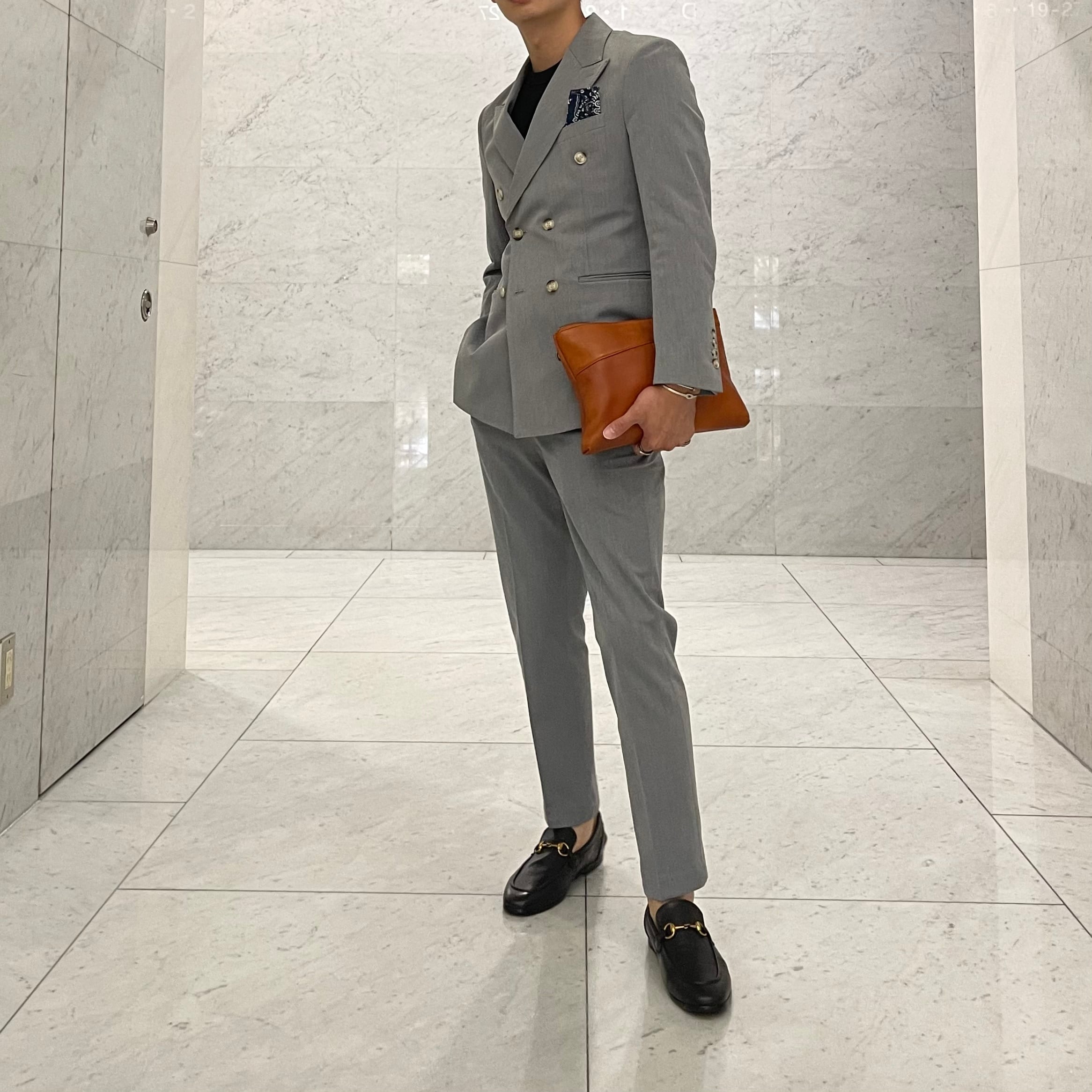 ✨美品✨スタンダードアーカイブ 五大陸❣️ビジネススーツ　A6　ダブル　グレー ダブルスーツセットアップ 2点 M／L AB5／A6｜Yahoo!フリマ（旧PayPay