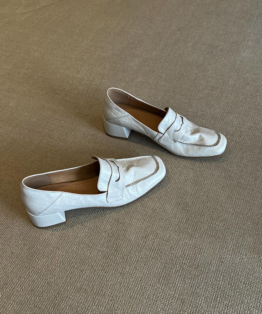 一部翌日発送◆シープスキン厚底4cmローファー【e-70231】