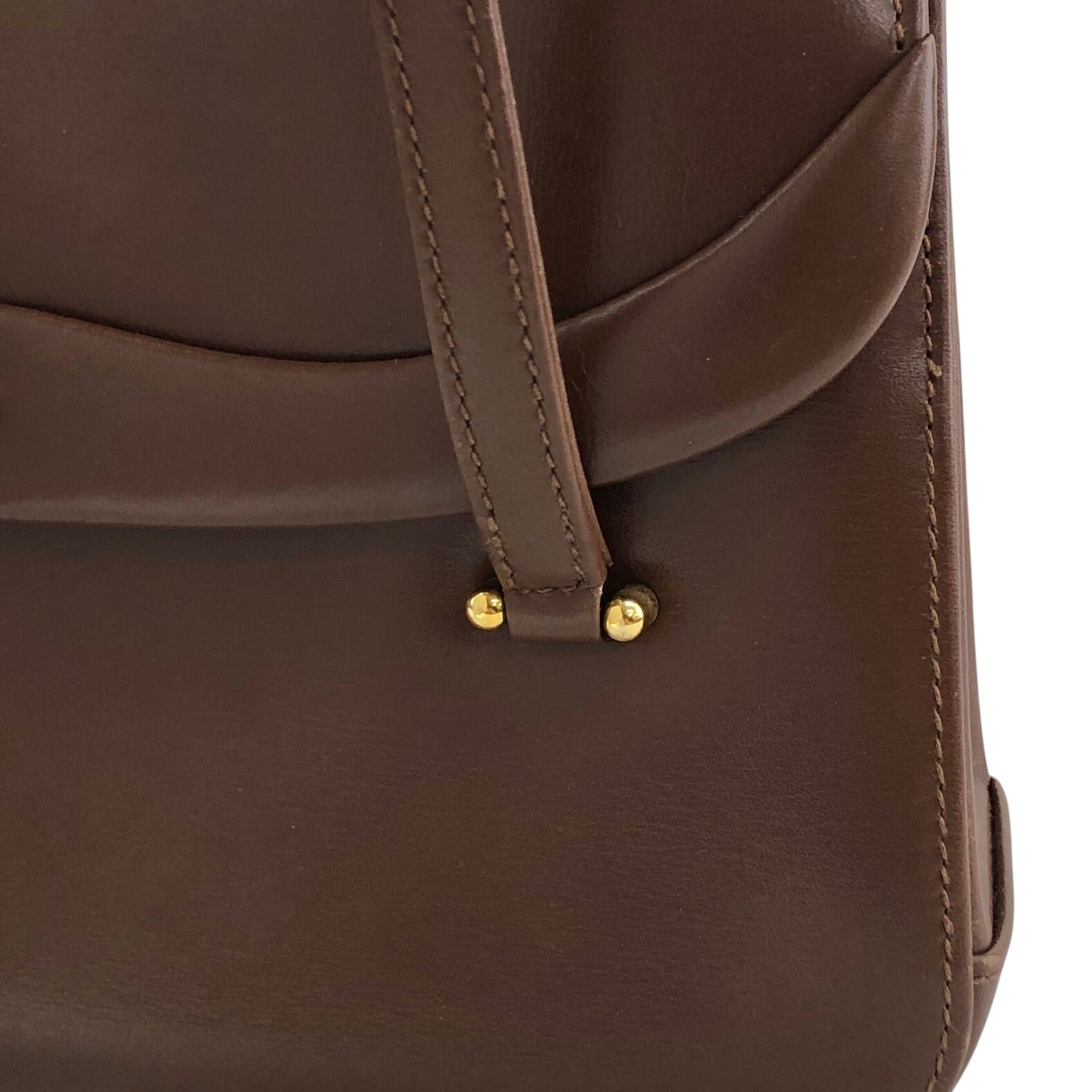 GUCCI グッチ ブラウン GG レザー フラップ ハンドバッグ vintage