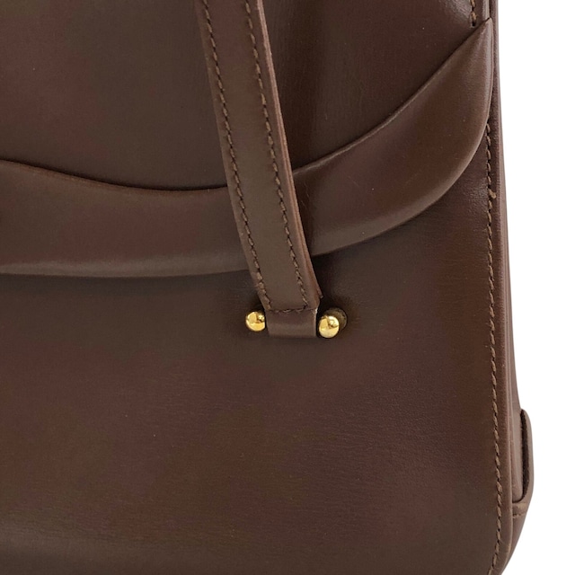 GUCCI グッチ ブラウン GG レザー フラップ ハンドバッグ vintage ヴィンテージ オールド auy3z2